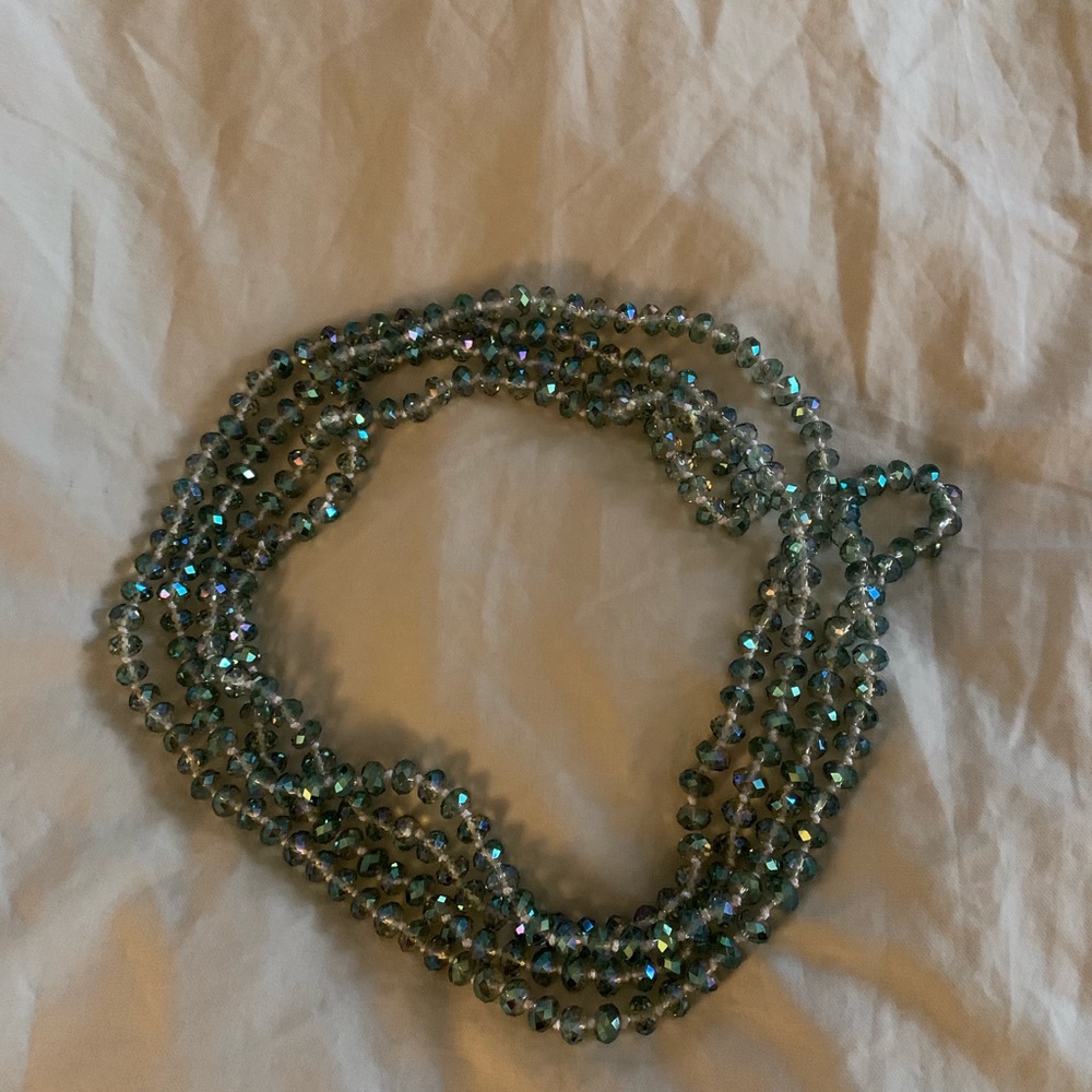 Blue – teal sparkly necklace
